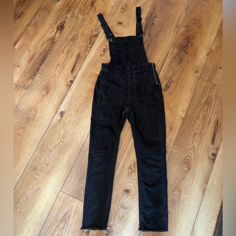 Madewell XS sz 24p Black Overalls Lunar Wash